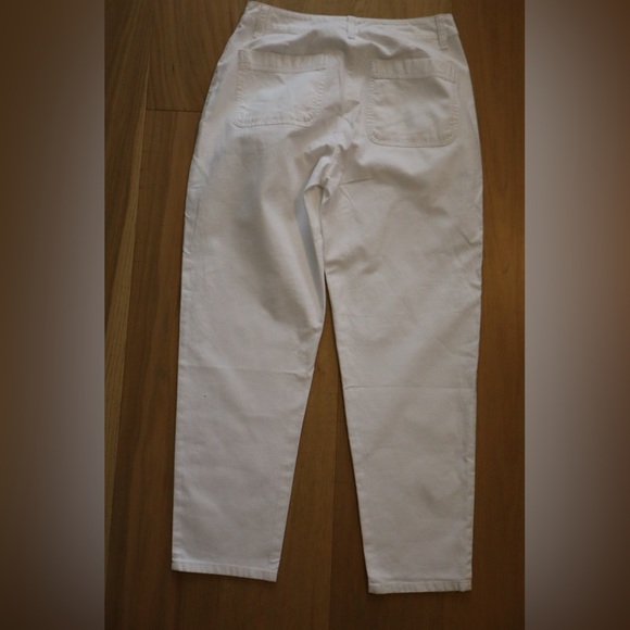 Eileen Fisher White Organic Cotton Blend Pants - Picture 2 of 6